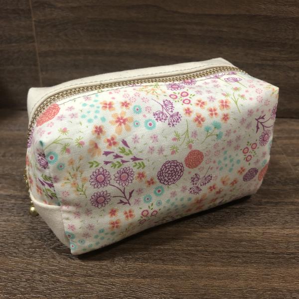 コットンポーチ(カラフル花)