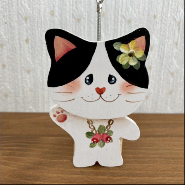 ネコのメモスタンド(ハチワレ②)