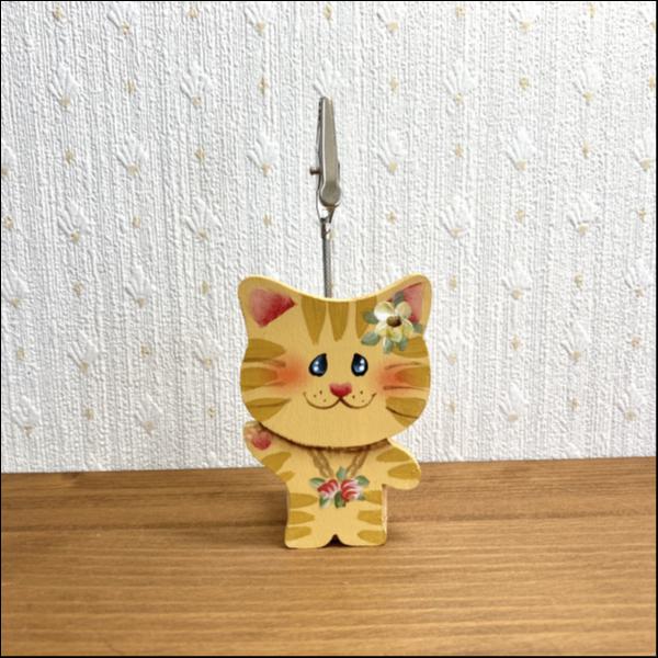 ネコのメモスタンド(茶トラ⑤)