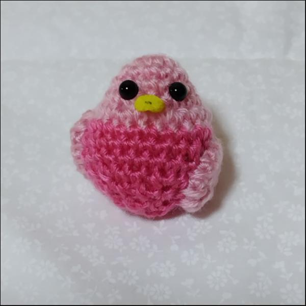 編みぐるみ モモイロインコ 薄ピンク×濃いピンク