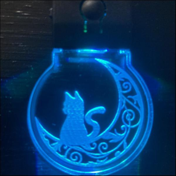 LEDチャーム 月ねこ