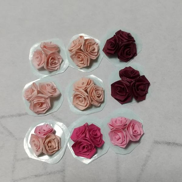 ピンク赤系の薔薇(9個)