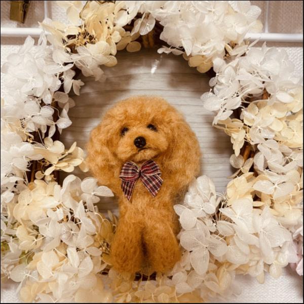 羊毛フェルトぬいぐるみ フラワーリース