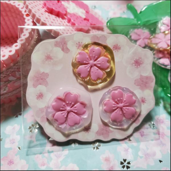 シーリングスタンプ クリア桜 3枚
