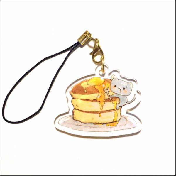 ねこざわくんのパンケーキアクリルストラップ