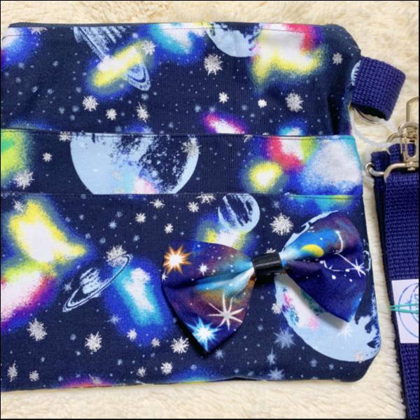 腰掛けポーチ 宇宙柄紺