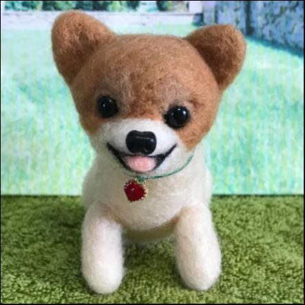 羊毛フェルト サマーカットのポメラニアン