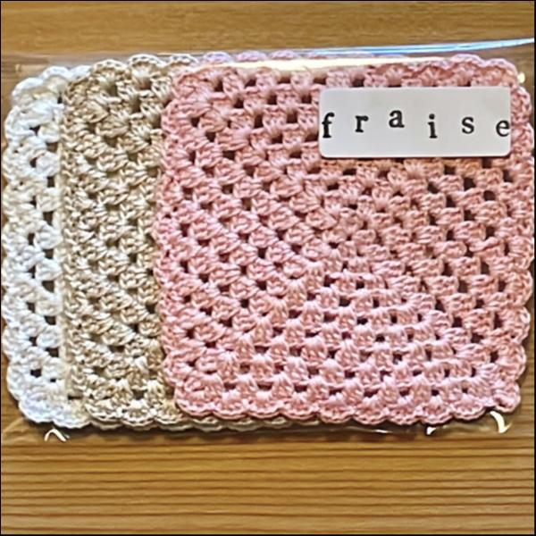 北欧風花柄モチーフコースター★3色3枚セット（四角型）