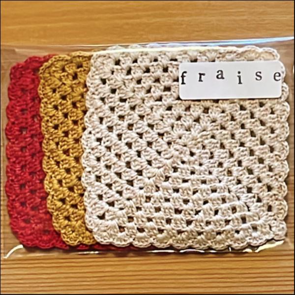 北欧風花柄モチーフコースター★3色3枚セット（四角型）