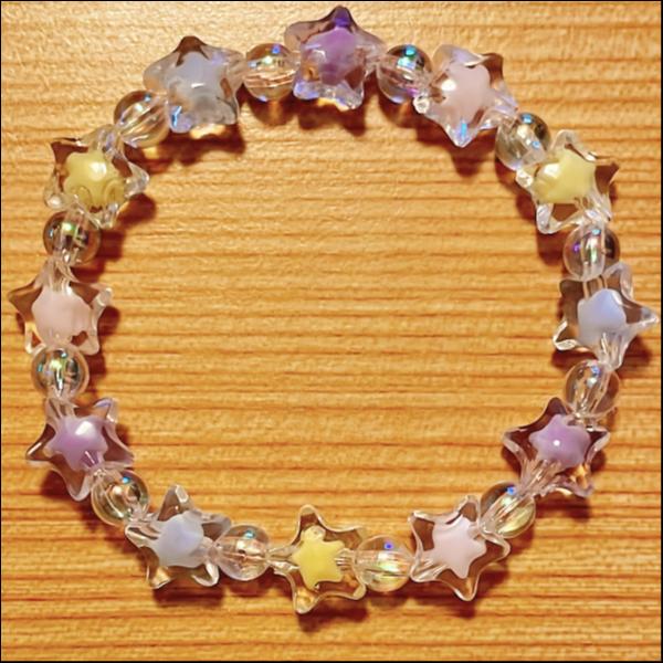 お星様★キラキラパステルブレスレット【カラフル】ミニサイズ