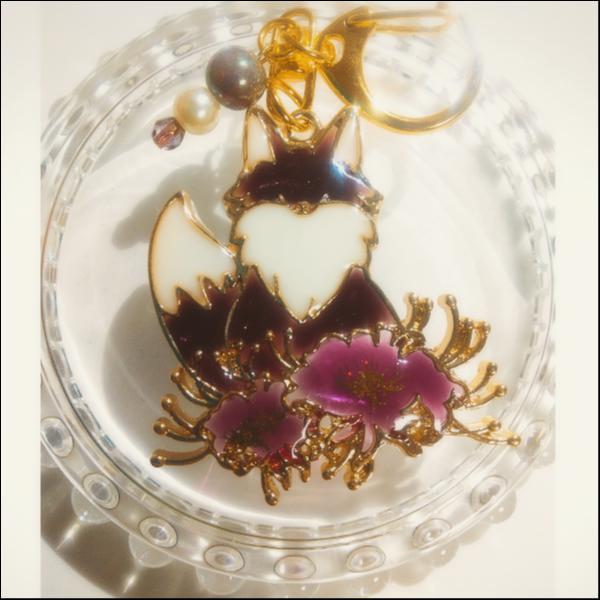 長月の華ギツネ・ｷｰﾎﾙﾀﾞｰ(紫)
