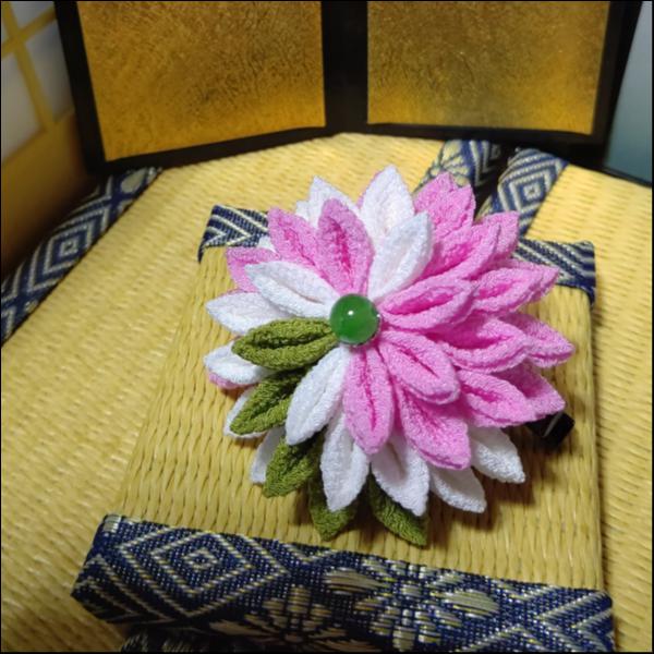 2wつまみ細工(桃)